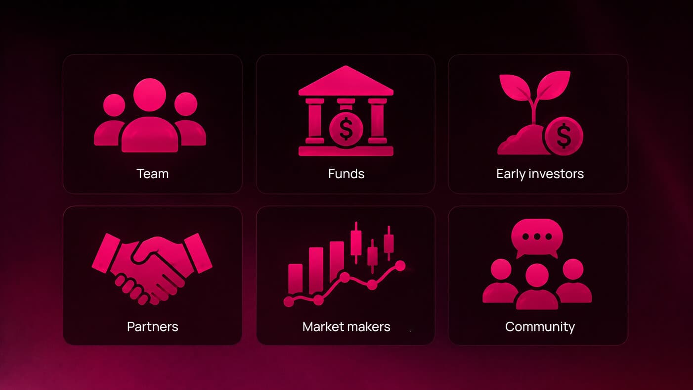 Conceptual illustration of a token launch: a coin arcing upward before falling back, representing the post-listing reality check on valuation