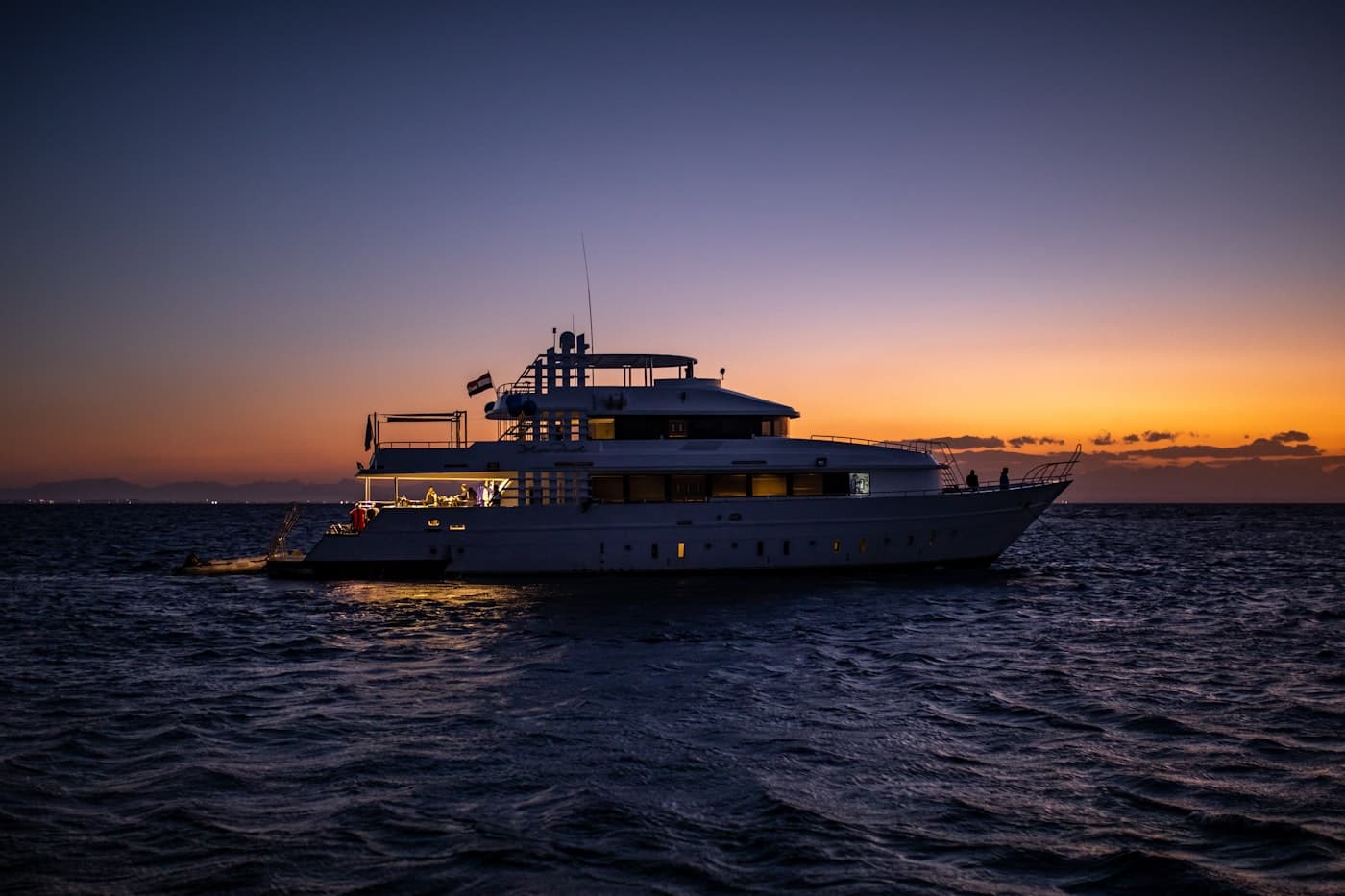 Yacht at sunset